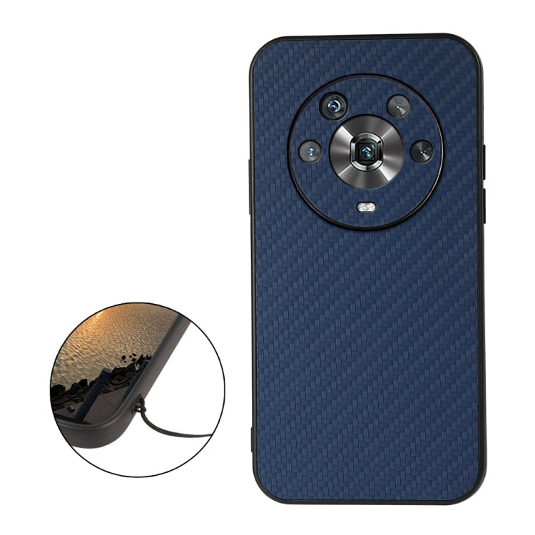 For Honor Magic4 Accurate Hole Carbon Fiber Texture PU Phone Case