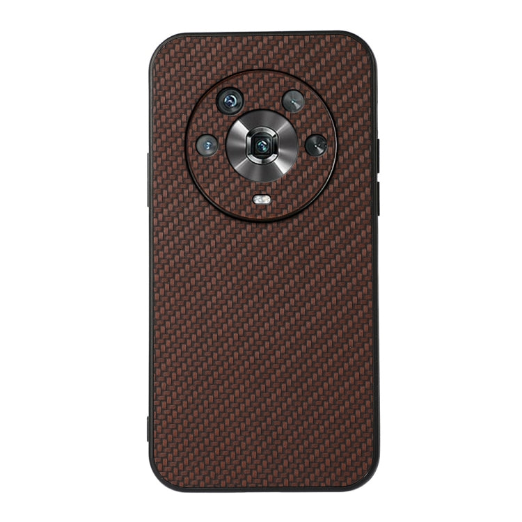 For Honor Magic4 Accurate Hole Carbon Fiber Texture PU Phone Case