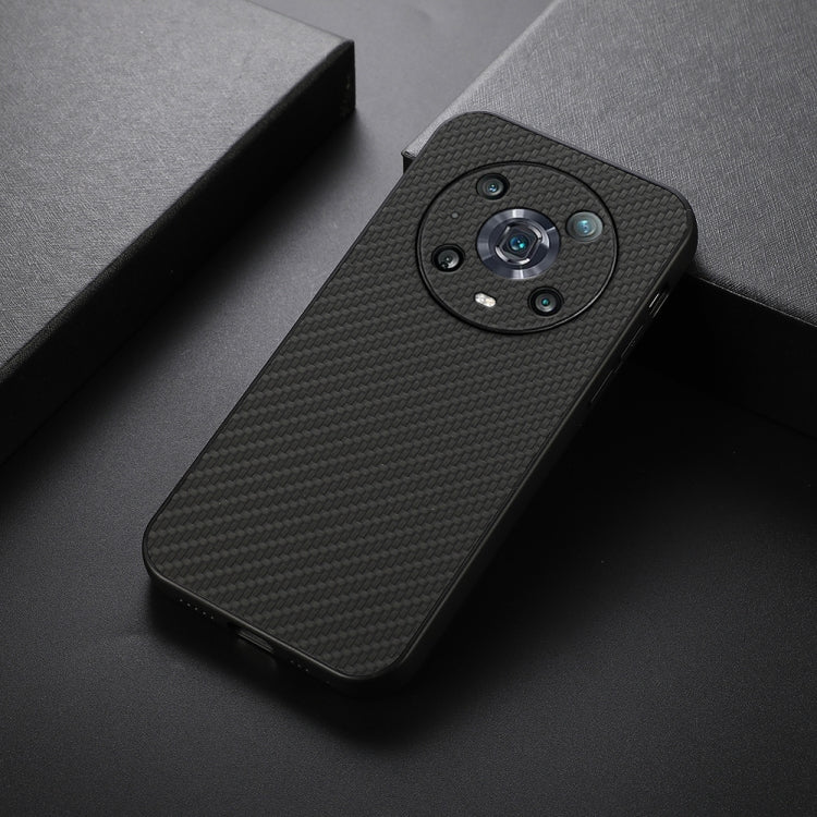 For Honor Magic4 Pro Accurate Hole Carbon Fiber Texture PU Phone Case