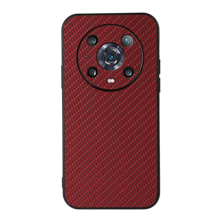 For Honor Magic4 Pro Accurate Hole Carbon Fiber Texture PU Phone Case