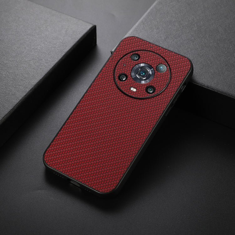 For Honor Magic4 Pro Accurate Hole Carbon Fiber Texture PU Phone Case