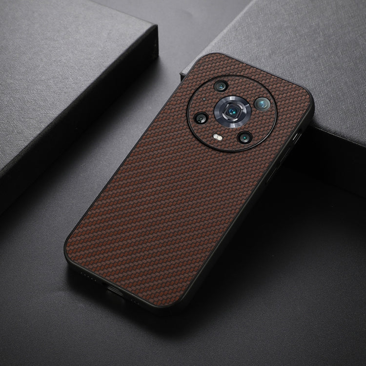 For Honor Magic4 Pro Accurate Hole Carbon Fiber Texture PU Phone Case