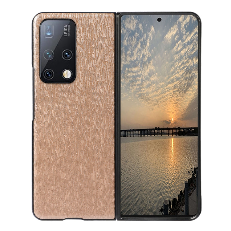 For Huawei Mate X2 Wood Texture PU Phone Case