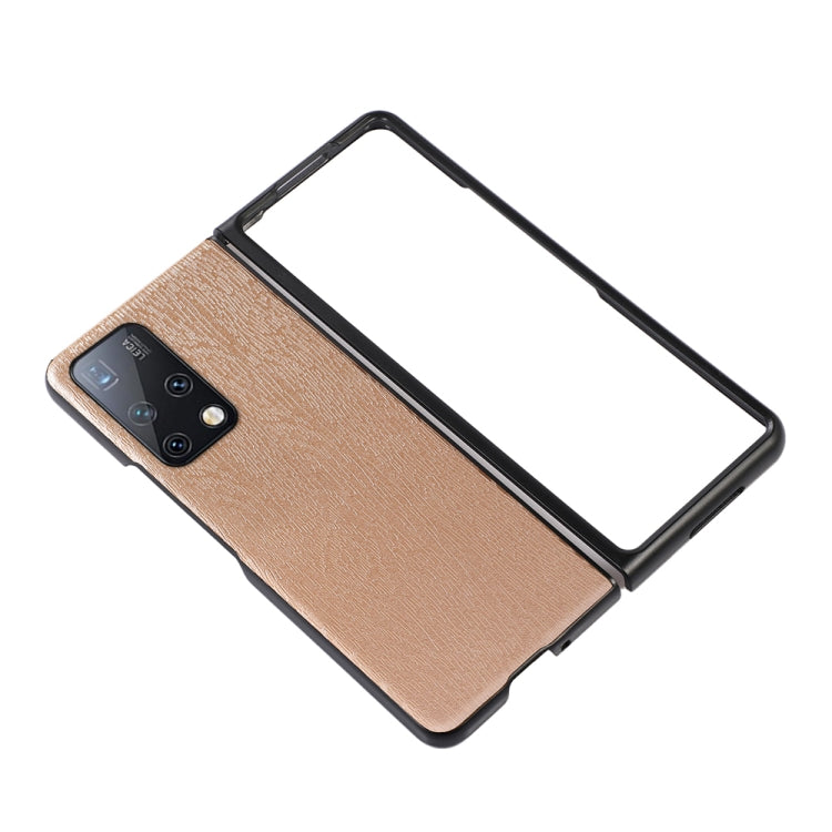 For Huawei Mate X2 Wood Texture PU Phone Case