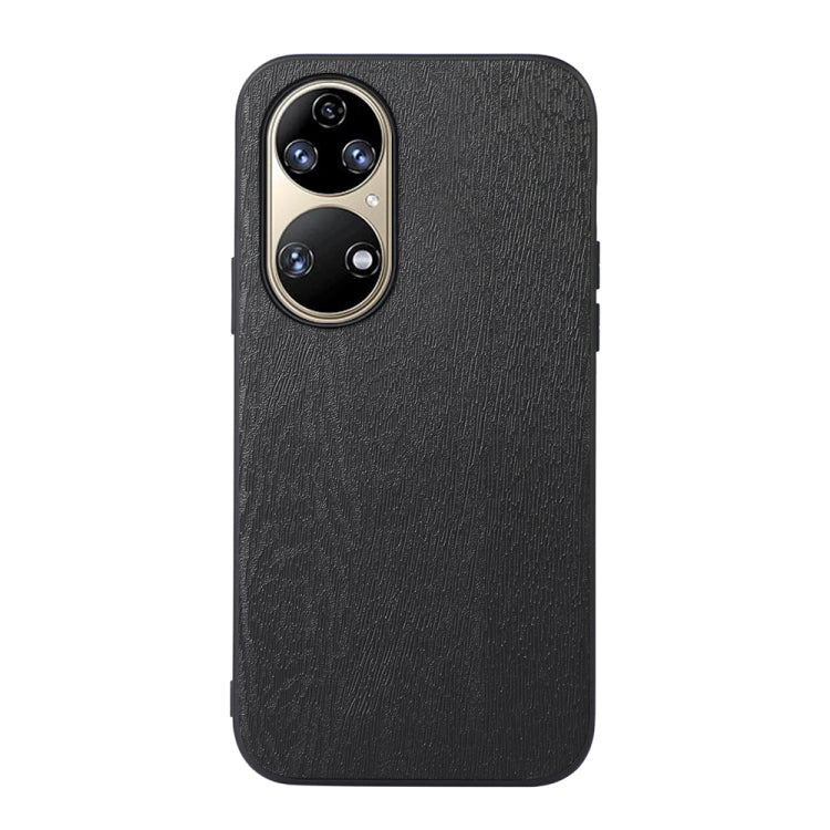 For Huawei P50 Pro Wood Texture PU Phone Case