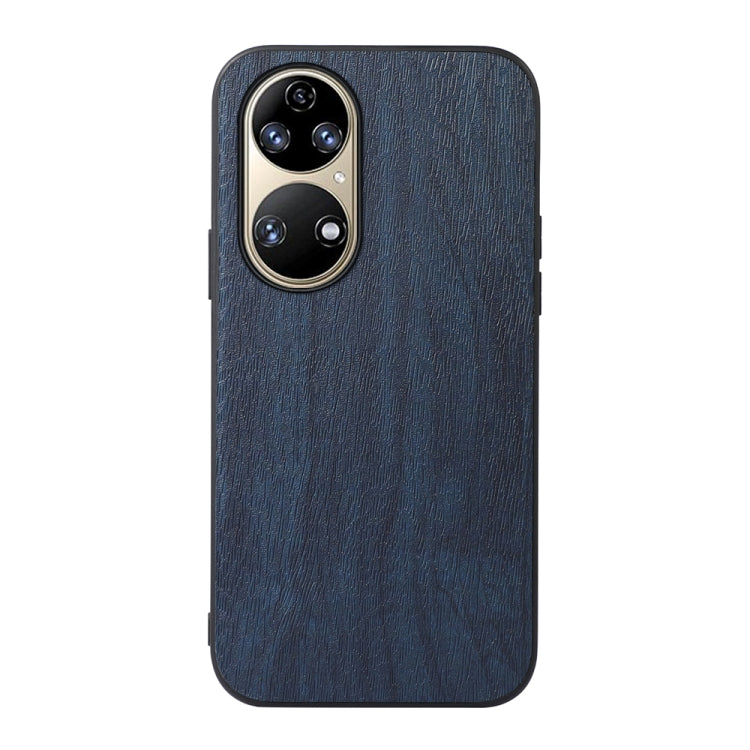 For Huawei P50 Wood Texture PU Phone Case