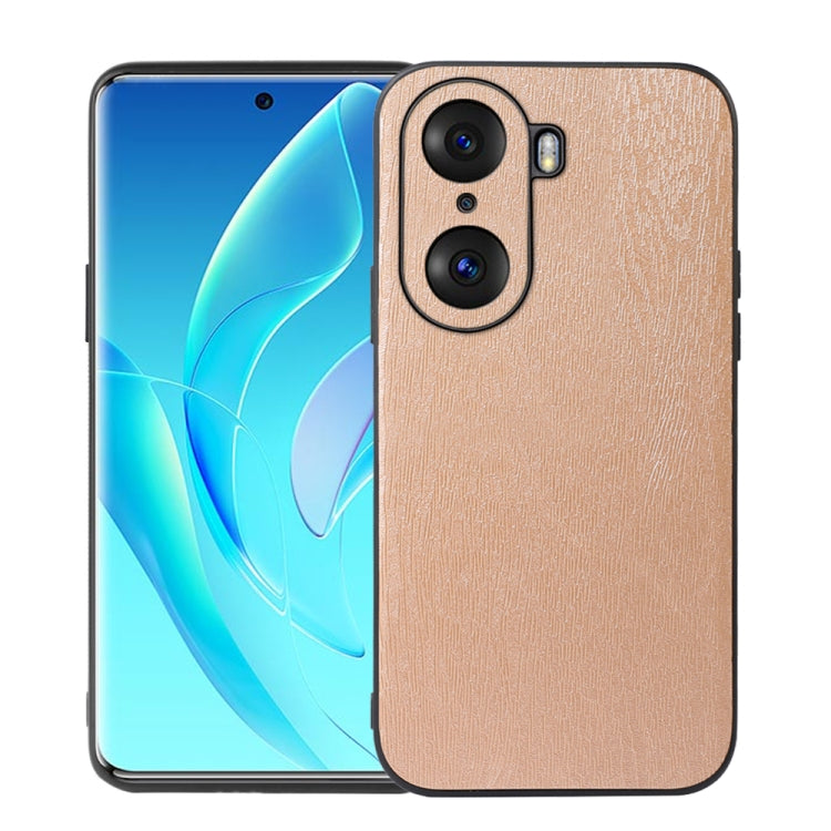 For Honor 60 Pro Wood Texture PU Phone Case