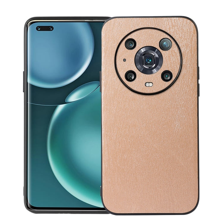 For Honor Magic4 Pro Wood Texture PU Phone Case