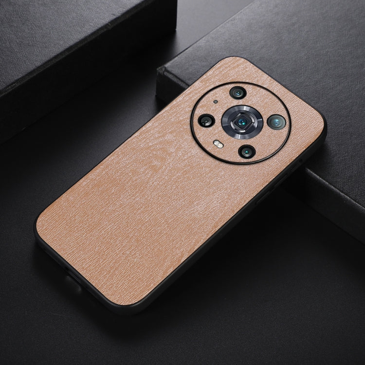 For Honor Magic4 Pro Wood Texture PU Phone Case