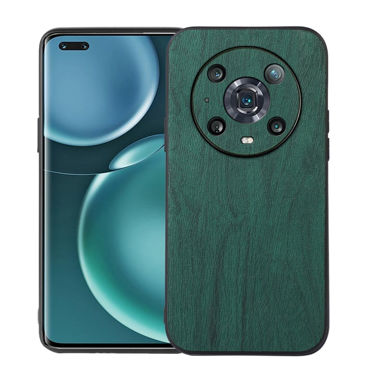For Honor Magic4 Pro Wood Texture PU Phone Case