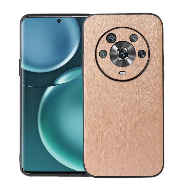 For Honor Magic4 Wood Texture PU Phone Case