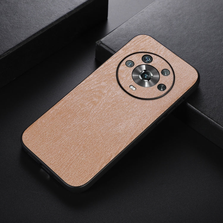 For Honor Magic4 Wood Texture PU Phone Case