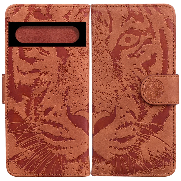 For Google Pixel 7 Pro 5G Tiger Embossing Pattern Horizontal Flip Leather Phone Case