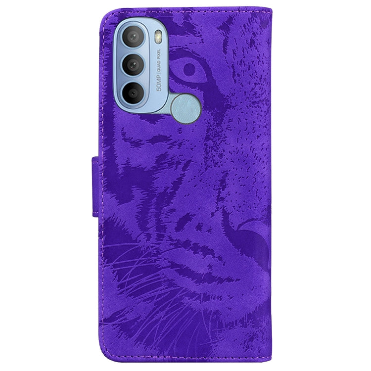 For Motorola Moto G31 4G(Brazil) Tiger Embossing Pattern Horizontal Flip Leather Phone Case