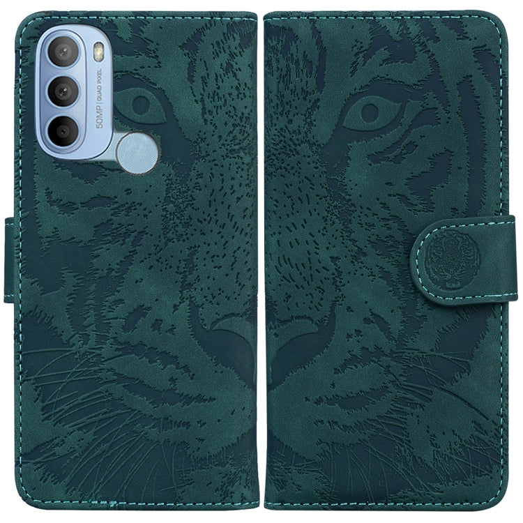 For Motorola Moto G31 4G(Brazil) Tiger Embossing Pattern Horizontal Flip Leather Phone Case