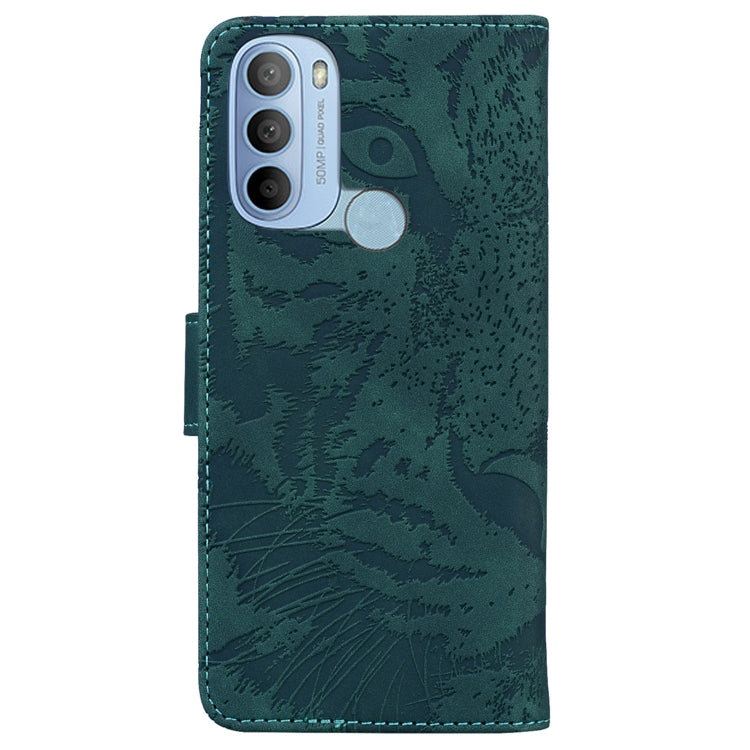 For Motorola Moto G31 4G(Brazil) Tiger Embossing Pattern Horizontal Flip Leather Phone Case