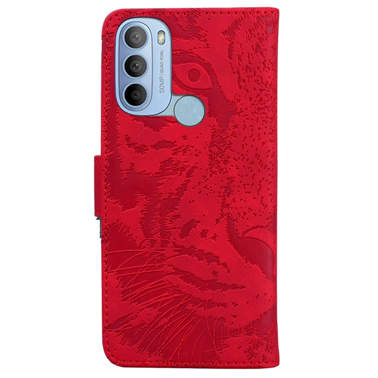 For Motorola Moto G31 4G(Brazil) Tiger Embossing Pattern Horizontal Flip Leather Phone Case