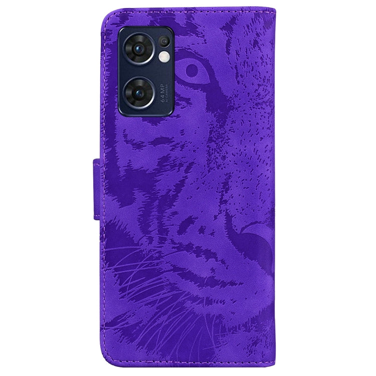 For OPPO Reno7 5G Taiwan Version/Find X5 Lite Tiger Embossing Pattern Horizontal Flip Leather Phone Case
