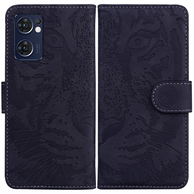 For OPPO Reno7 5G Taiwan Version/Find X5 Lite Tiger Embossing Pattern Horizontal Flip Leather Phone Case