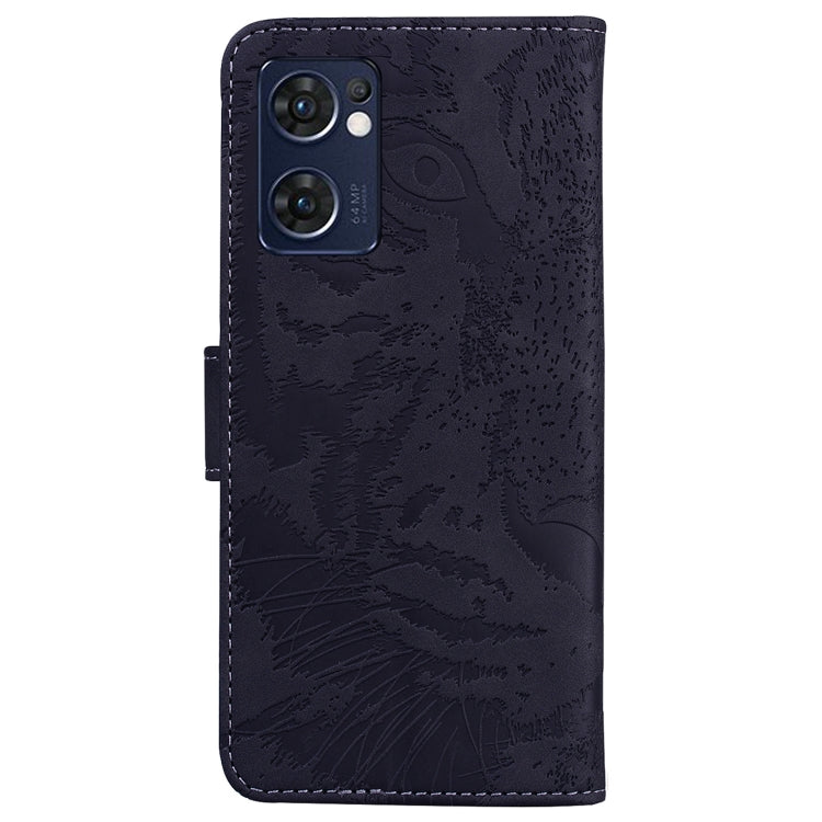 For OPPO Reno7 5G Taiwan Version/Find X5 Lite Tiger Embossing Pattern Horizontal Flip Leather Phone Case