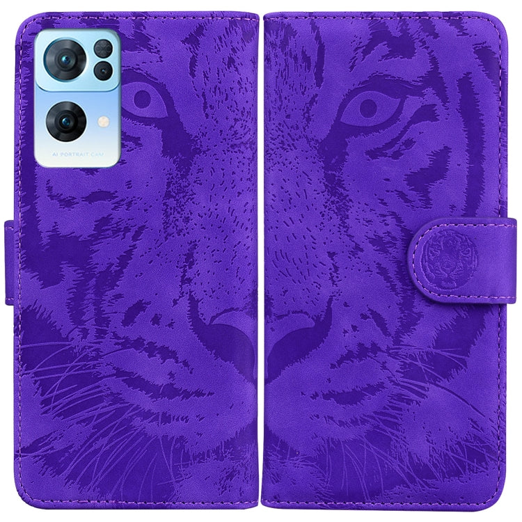 For OPPO Reno7 Pro 5G Tiger Embossing Pattern Horizontal Flip Leather Phone Case