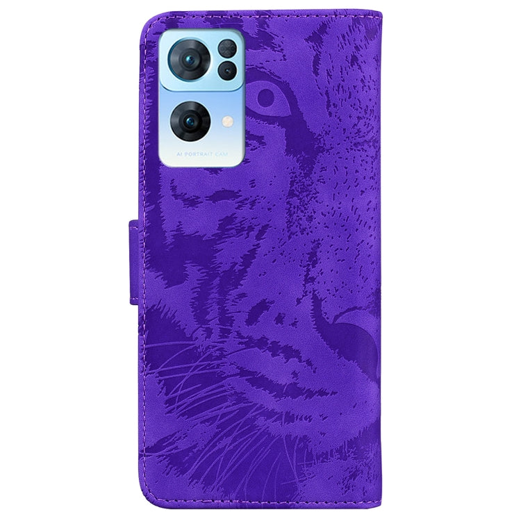 For OPPO Reno7 Pro 5G Tiger Embossing Pattern Horizontal Flip Leather Phone Case