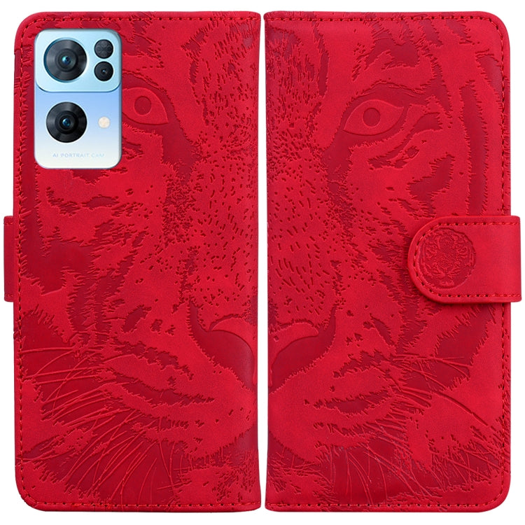 For OPPO Reno7 Pro 5G Tiger Embossing Pattern Horizontal Flip Leather Phone Case