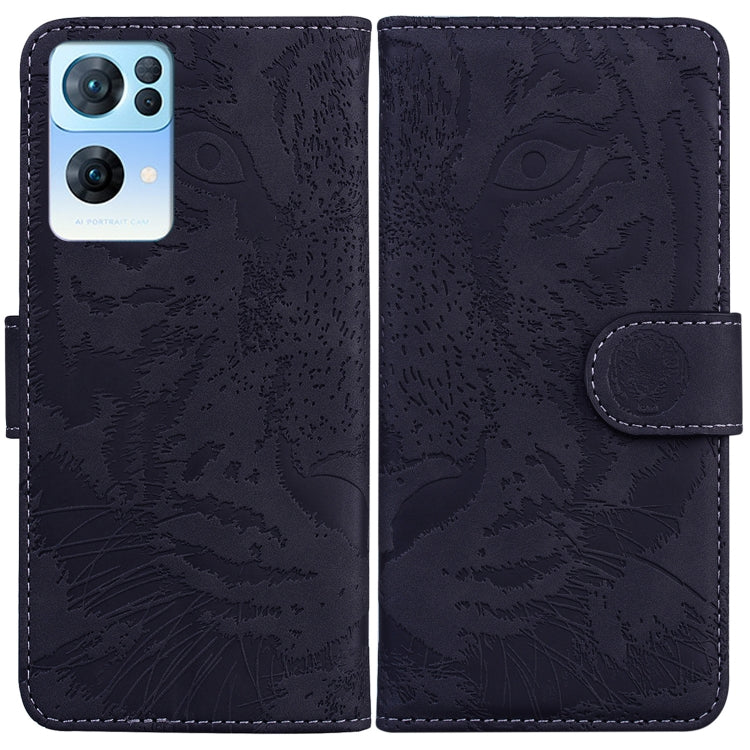 For OPPO Reno7 Pro 5G Tiger Embossing Pattern Horizontal Flip Leather Phone Case