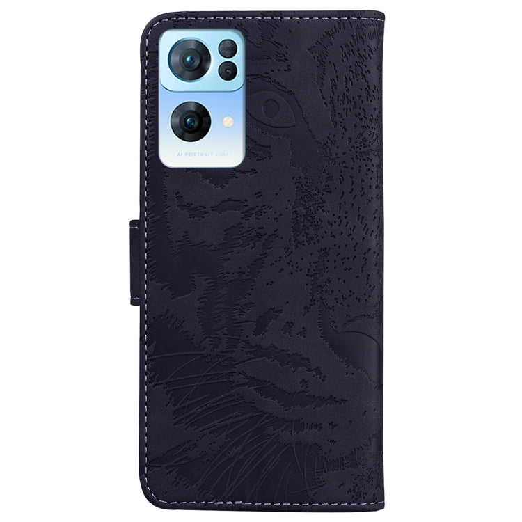 For OPPO Reno7 Pro 5G Tiger Embossing Pattern Horizontal Flip Leather Phone Case