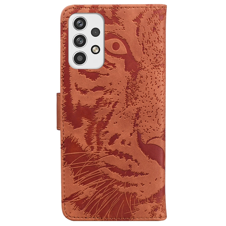 For Samsung Galaxy A23 Tiger Embossing Pattern Horizontal Flip Leather Phone Case