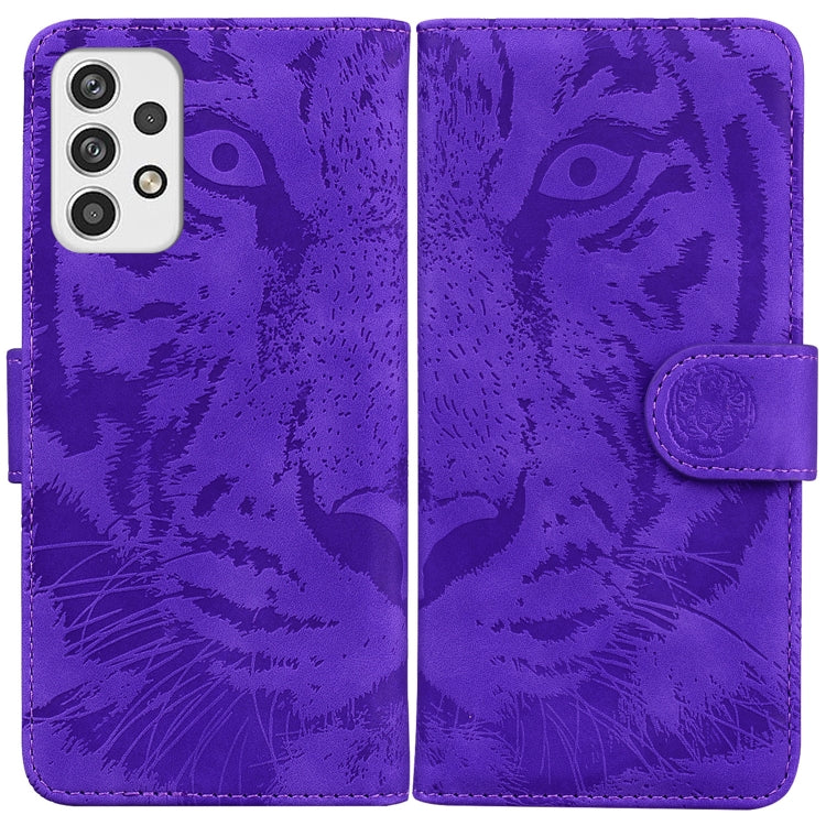 For Samsung Galaxy A23 Tiger Embossing Pattern Horizontal Flip Leather Phone Case