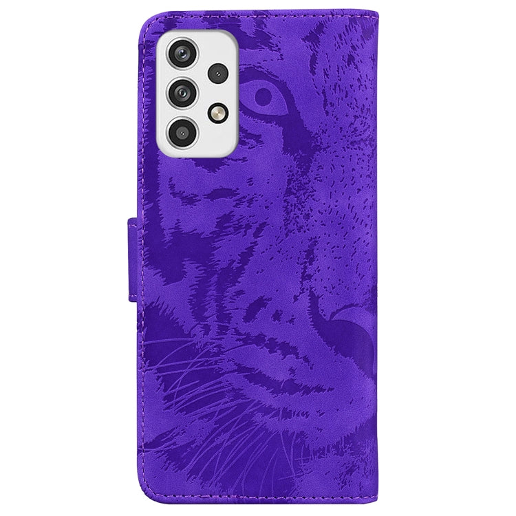 For Samsung Galaxy A23 Tiger Embossing Pattern Horizontal Flip Leather Phone Case