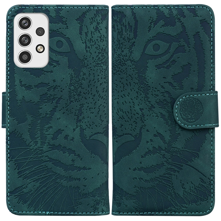 For Samsung Galaxy A23 Tiger Embossing Pattern Horizontal Flip Leather Phone Case