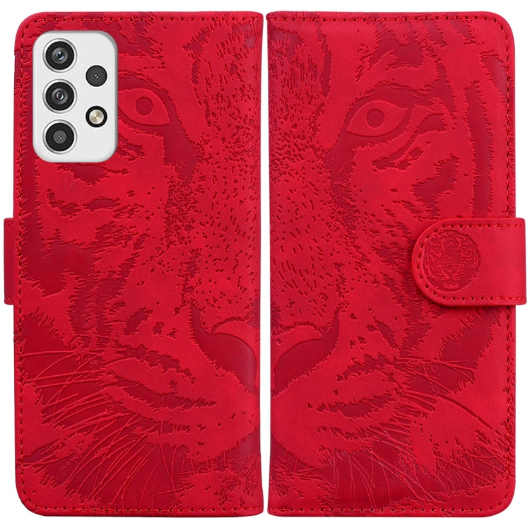 For Samsung Galaxy A23 Tiger Embossing Pattern Horizontal Flip Leather Phone Case