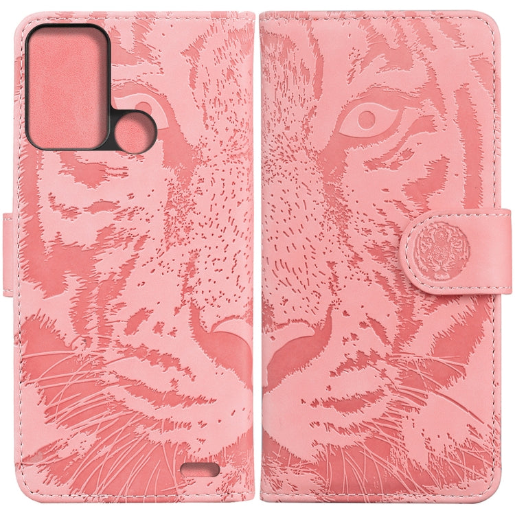 For ZTE Blade A52 Tiger Embossing Pattern Horizontal Flip Leather Phone Case