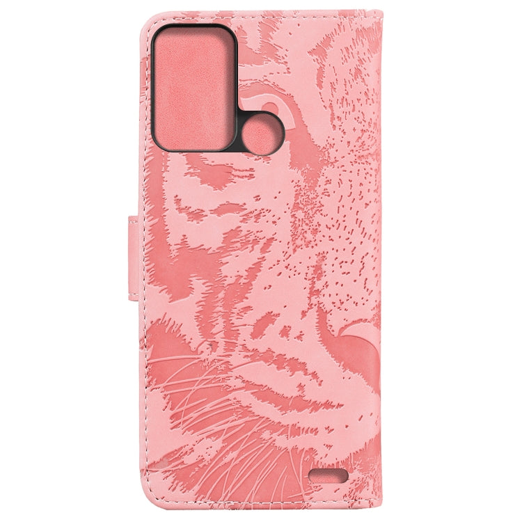 For ZTE Blade A52 Tiger Embossing Pattern Horizontal Flip Leather Phone Case