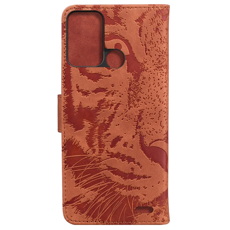 For ZTE Blade A52 Tiger Embossing Pattern Horizontal Flip Leather Phone Case