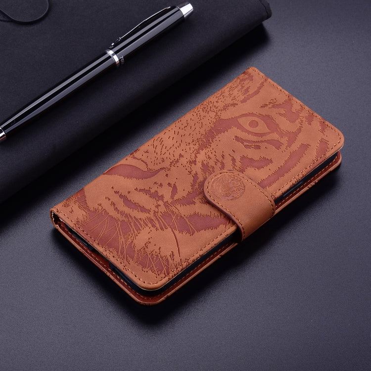 For ZTE Blade A52 Tiger Embossing Pattern Horizontal Flip Leather Phone Case