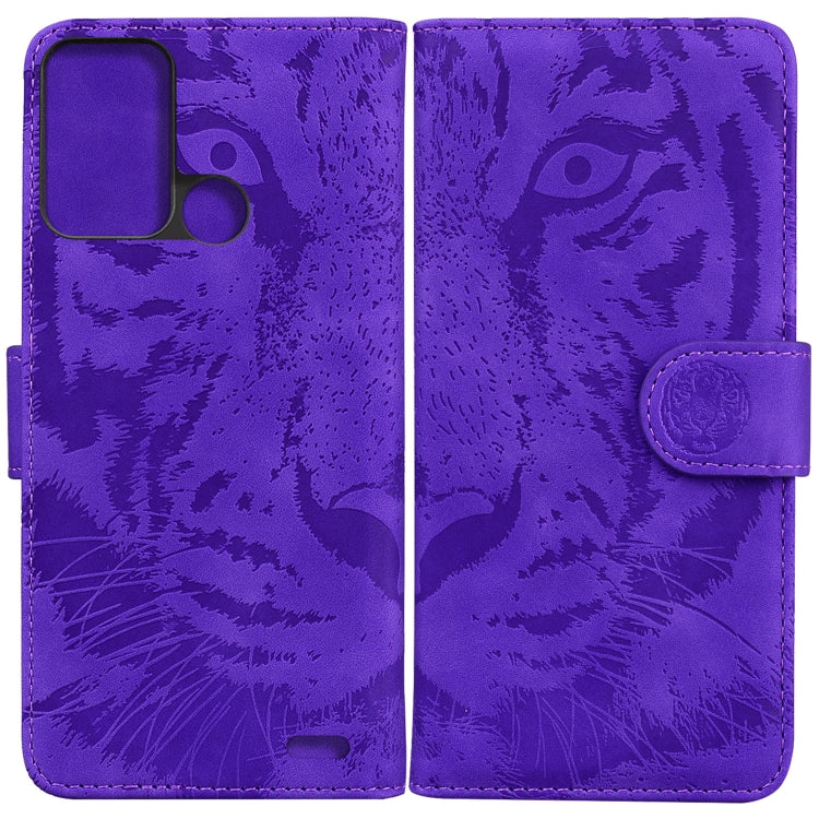 For ZTE Blade A52 Tiger Embossing Pattern Horizontal Flip Leather Phone Case