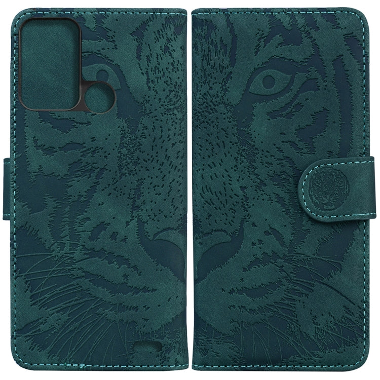 For ZTE Blade A52 Tiger Embossing Pattern Horizontal Flip Leather Phone Case
