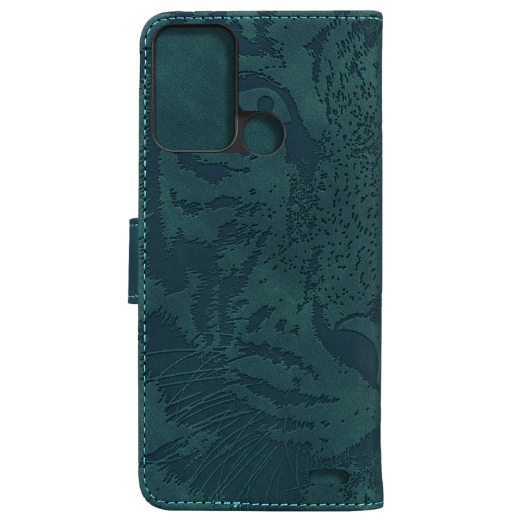 For ZTE Blade A52 Tiger Embossing Pattern Horizontal Flip Leather Phone Case