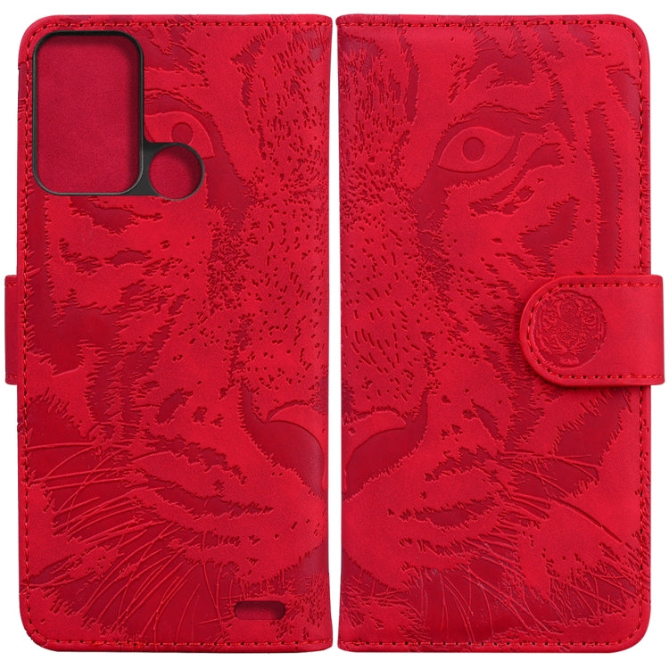 For ZTE Blade A52 Tiger Embossing Pattern Horizontal Flip Leather Phone Case