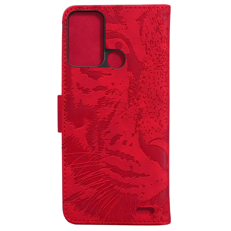 For ZTE Blade A52 Tiger Embossing Pattern Horizontal Flip Leather Phone Case