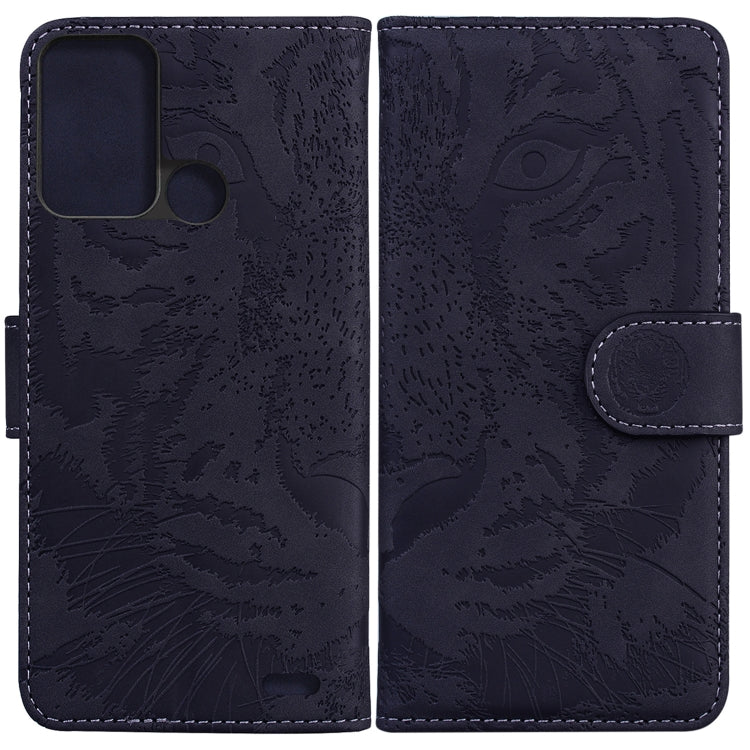For ZTE Blade A52 Tiger Embossing Pattern Horizontal Flip Leather Phone Case