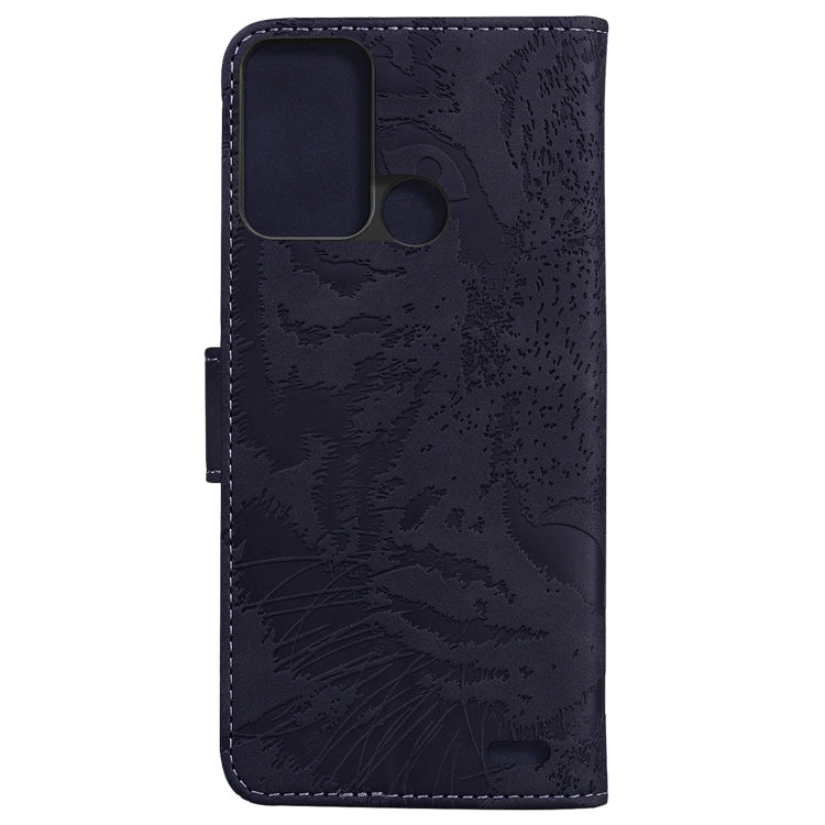 For ZTE Blade A52 Tiger Embossing Pattern Horizontal Flip Leather Phone Case