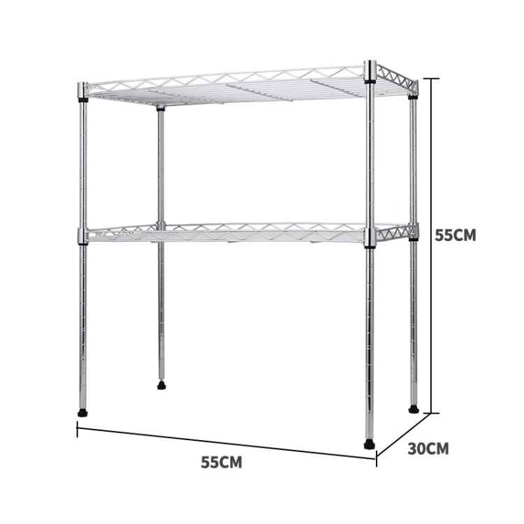 Multi-functional Kitchen Adjustable Shelf Carbon Steel Microwave Oven Rack, Size:55 x 55 x 30cm