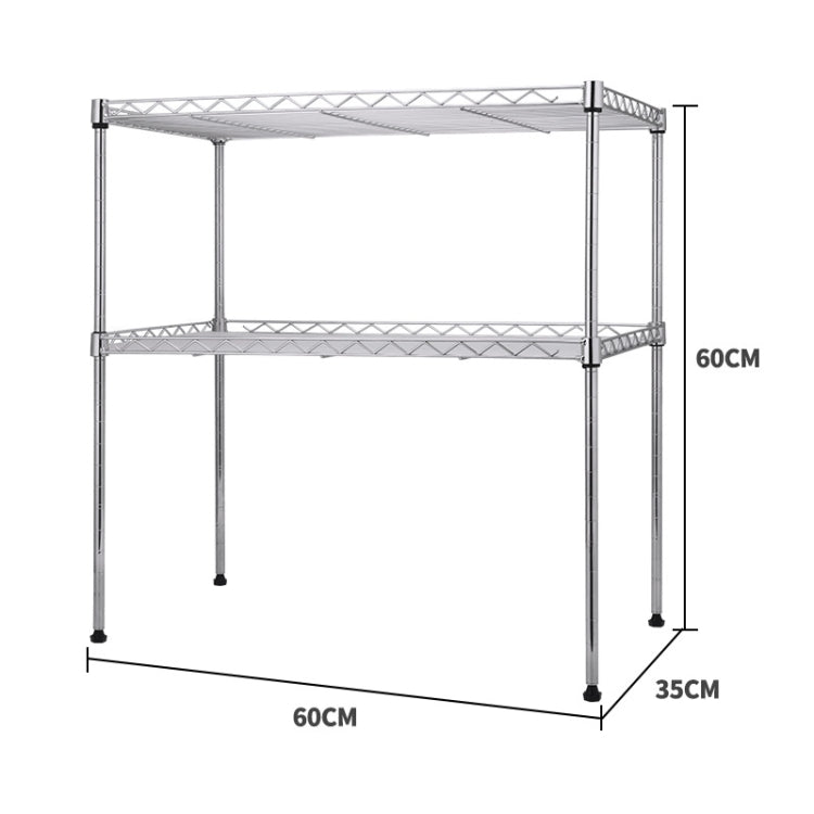 Multi-functional Kitchen Adjustable Shelf Carbon Steel Microwave Oven Rack, Size:60 x 60 x 35cm
