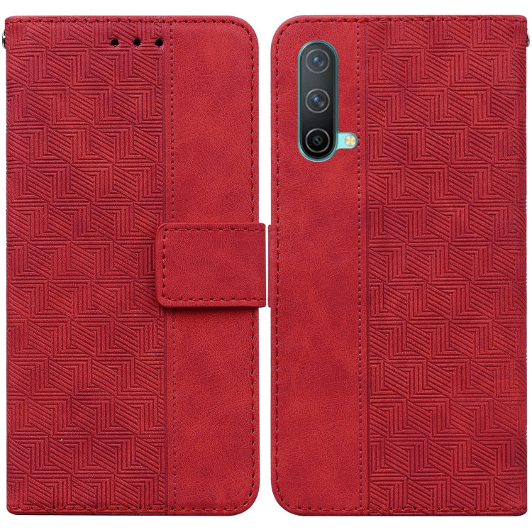 For OnePlus Nord CE 5G Geometric Embossed Leather Phone Case