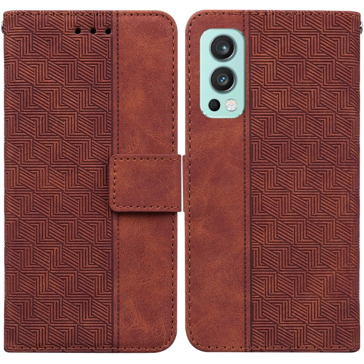 For OnePlus Nord 2 5G Geometric Embossed Leather Phone Case