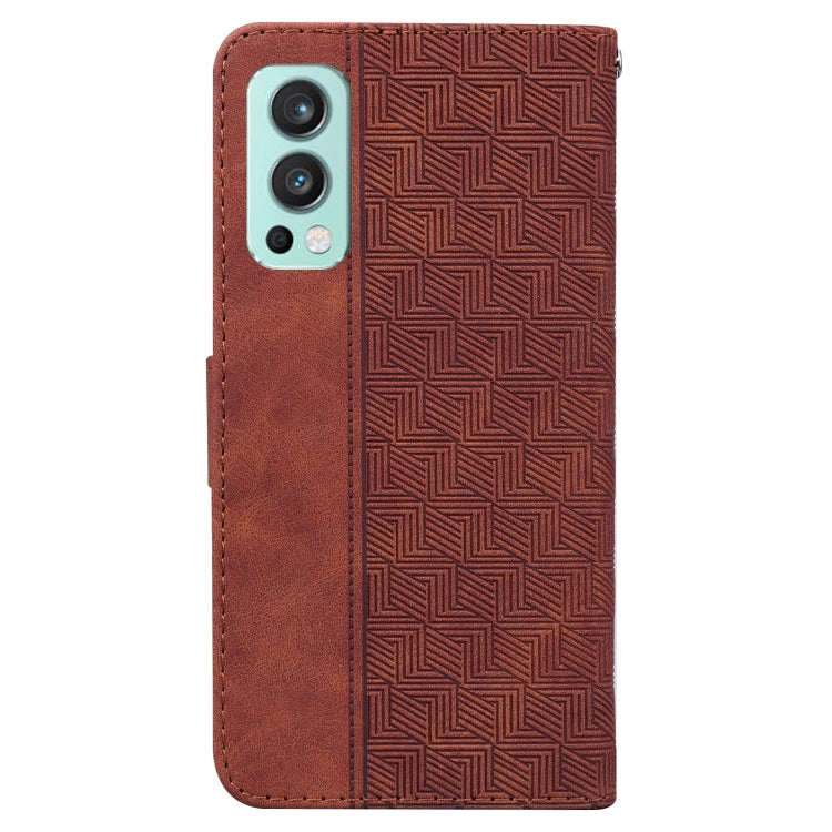 For OnePlus Nord 2 5G Geometric Embossed Leather Phone Case